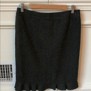Club Monaco hunter green wool tweed skirt